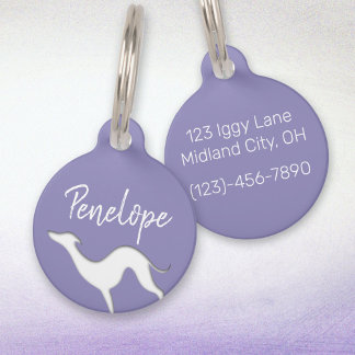 Italian Greyhound Whippet silhouette Personalized Pet Tag