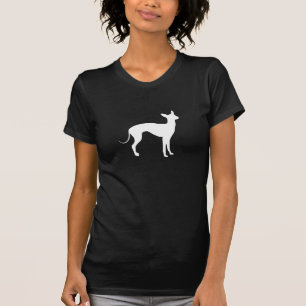 Italian Greyhound White on Black T-Shirt