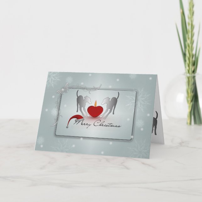 Italian Greyhound's Merry Christmas Card (Front)