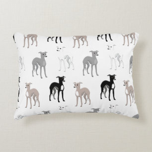 Italian Greyhounds or Whippets Mid-Century Modern  Accent Pillow