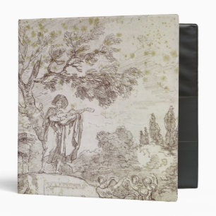 Italian Guitarist Playing for Three Girls Binder