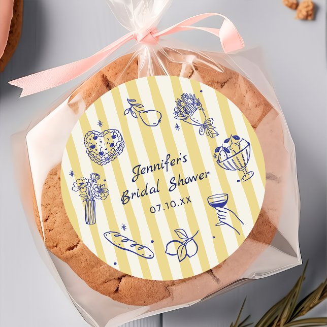 Italian Hand Drawn Lemon Bridal Shower Sticker  (Creator Uploaded)