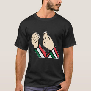 Italian Hand Gesture Design with Italian Flag T-Shirt