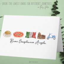 Italian Happy Birthday Card, Buon Compleanno Italy