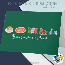 Italian Happy Birthday Card, Buon Compleanno Italy Card