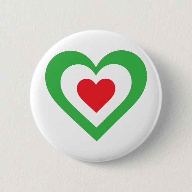 Italian Heart 2 Inch Round Button (Front)