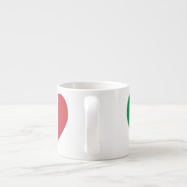 Italian Heart Flag Espresso Cup (Back)