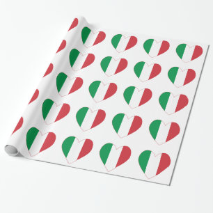 Italian Heart Flag Wrapping Paper
