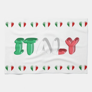 Italian hearts kitchen towel