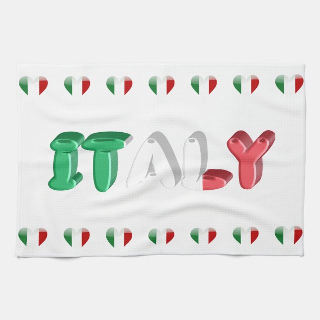 Italian hearts kitchen towel (Horizontal)