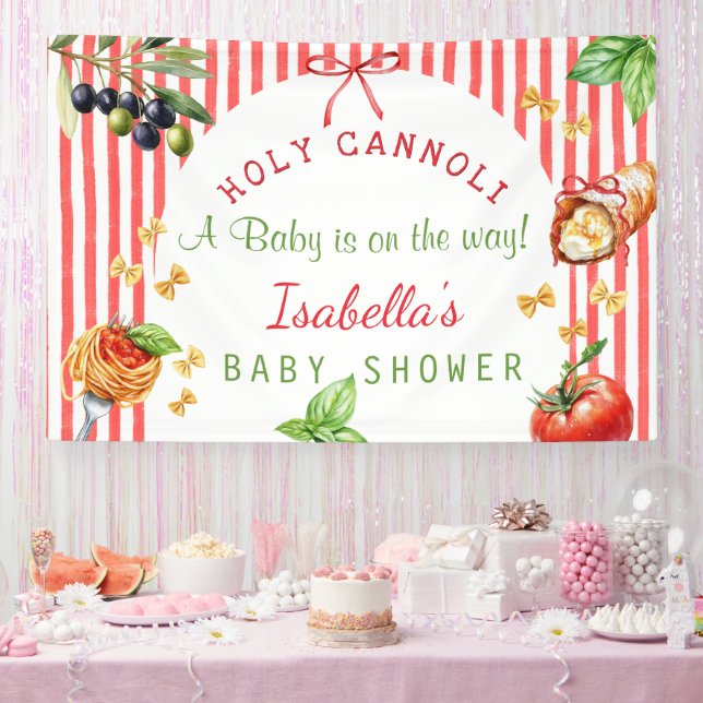 Italian Holy Cannoli Baby Shower decor Banner (Party)