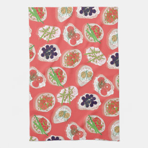 Italian Hors d’œuvres   Canape Pattern Kitchen Towel