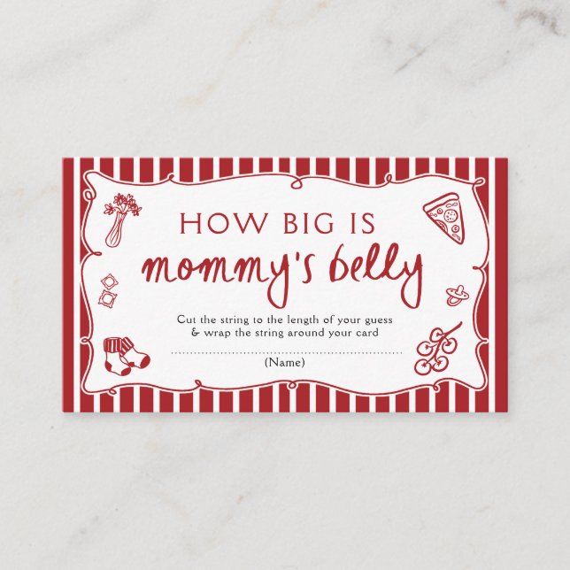 Italian How Big is Mommy's Belly Baby Shower Game Enclosure Card (Front)