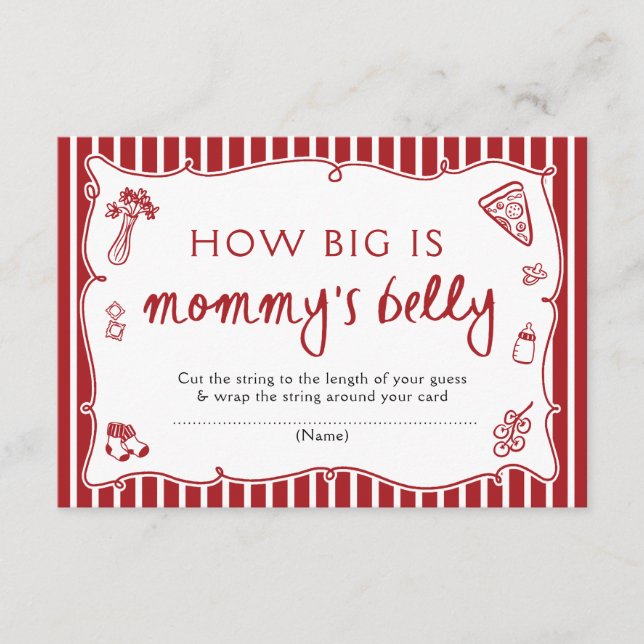 Italian How Big is Mommy's Belly Baby Shower Game Enclosure Card (Front)