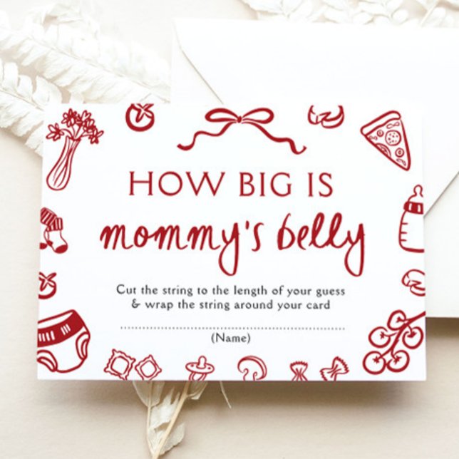 Italian How Big is Mommy's Belly Baby Shower Game Enclosure Card (Italian How Big is Mommy's Belly Baby Shower Game)