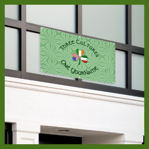 Italian Irish American Shamrock Personalized  Banner
