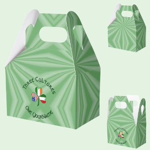 Italian Irish American Shamrock Personalized Gable Favor Box
