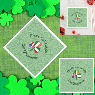 Italian Irish American Shamrock Personalized  Napkin