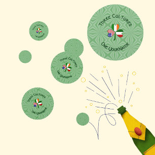 Italian Irish American Shamrock Personalized Party Confetti