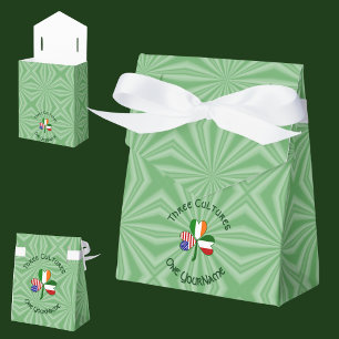 Italian Irish American Shamrock Personalized Tent Favor Box