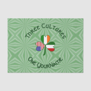 Italian Irish American Shamrock Personalized  Tissue Paper