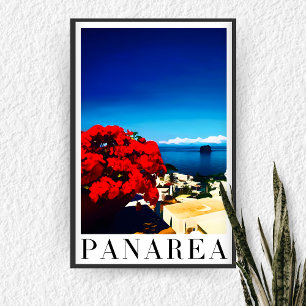 Italian Island Panarea - Blue Mediterranean Style Poster