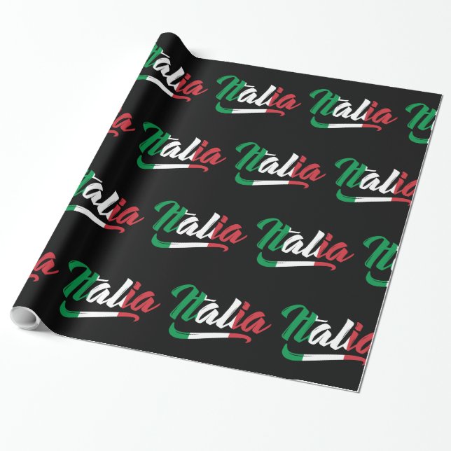 Italian Italy Italia Italiano Pattern Wrapping Paper (Unrolled)