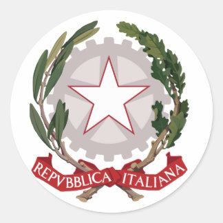 Italian Italy Official Coat Of Arms Heraldry Classic Round Sticker