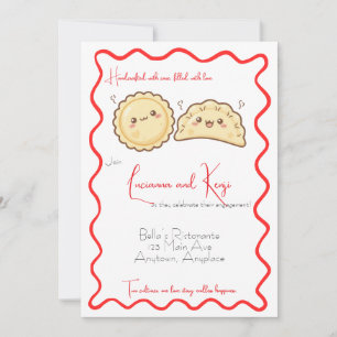 Italian Japanese Ravioli Gyoza Food Engagement Invitation