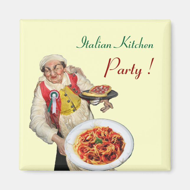 ITALIAN KITCHEN ,cream Magnet (Front)