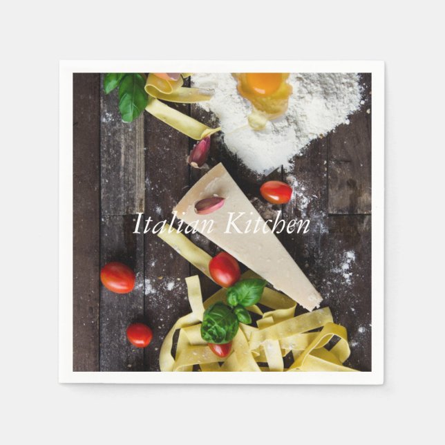 Italian Kitchen Food Personalize Text Napkin (Front)