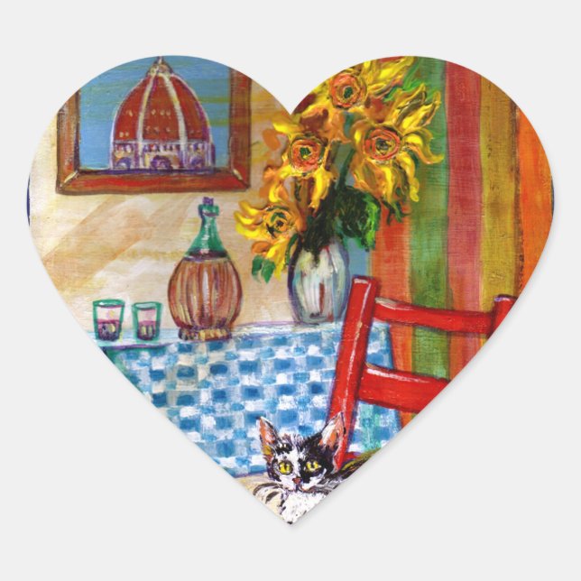 ITALIAN KITCHEN IN FLORENCE heart Heart Sticker (Front)