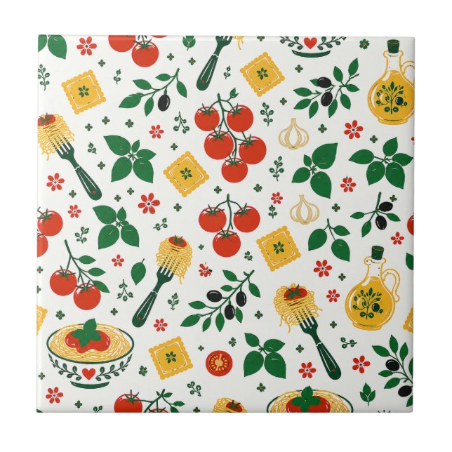 Italian Kitchen | Rustic Tomato & Pasta Tile (Front)