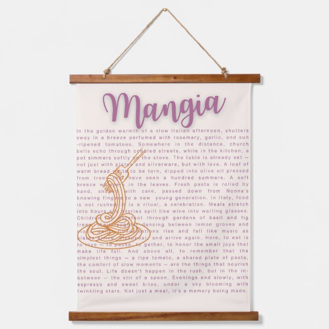 Italian Kitchen Wall Art | “Mangia” Food Quote (Front)