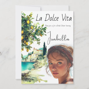 Italian La Dolce Vita Bridal Shower Invitation
