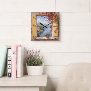 Italian Lake Window Wall Clock