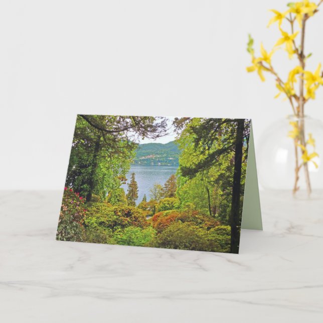Italian Lakes District/ view from gardens Card (Yellow Flower)