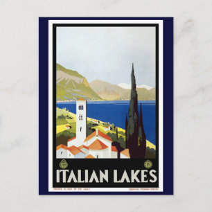 "Italian Lakes" Vintage Travel Poster Postcard