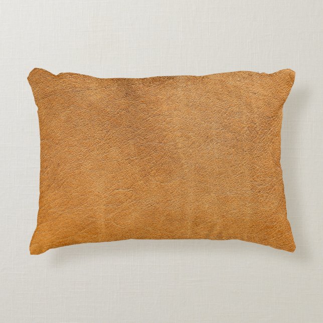 Italian Lambskin Leather: Vintage Texture Accent Pillow (Front)