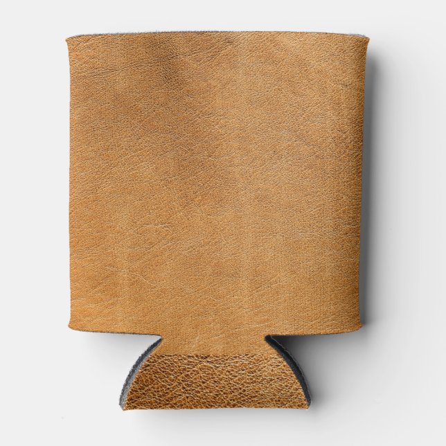 Italian Lambskin Leather: Vintage Texture Can Cooler (Front)