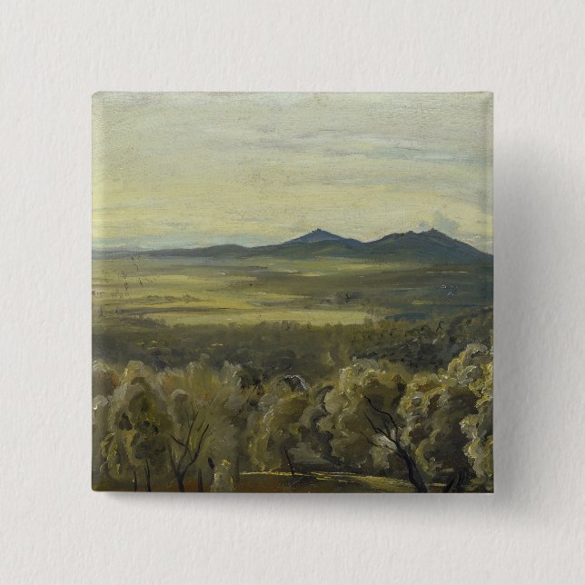 Italian Landscape, 1833 2 Inch Square Button (Front)