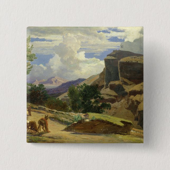 Italian Landscape 2 Inch Square Button (Front)