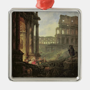 Italian landscape metal ornament