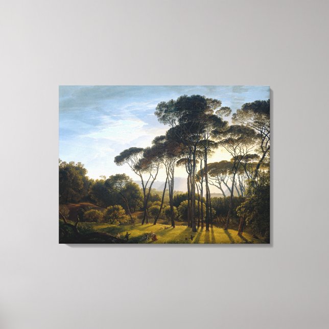 Italian Landscape with Stone Umbrella Pines Canvas Print (Front)