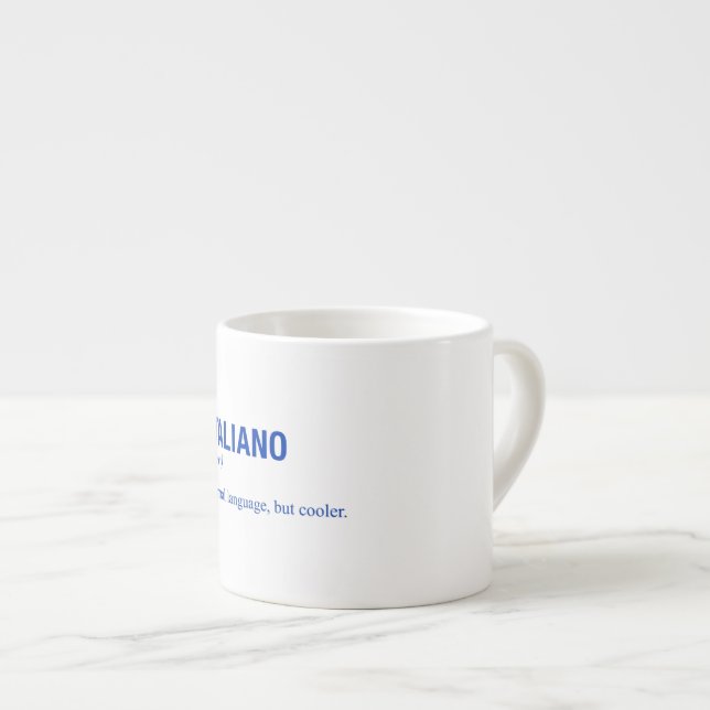 ITALIAN Language Espresso Cup (Front Right)