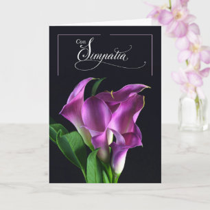 Italian Language Sympathy Simpatia Purple Lilies Card