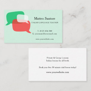 Italian Language Teacher Business Card