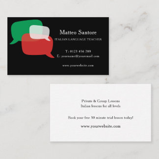 Italian Language Teacher Business Card