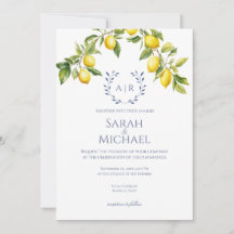 Italian Lemon Amalfi Coast Wedding Invitation