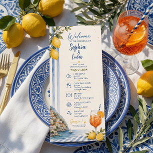 Italian Lemon Amalfi Coast Wedding Program